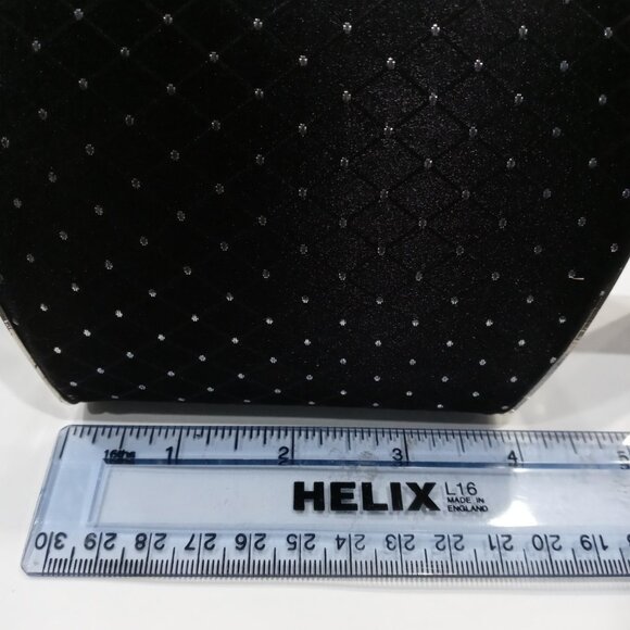 Joy Collection Blk Eve Clutch Bag Sparkly Dots "U" Handle Faux Diamond Closure - Picture 10 of 13